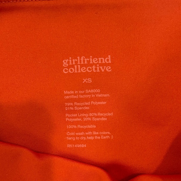 Girlfriend Collective High-Rise Leggings Orange Extra Small - Picture 4 of 4